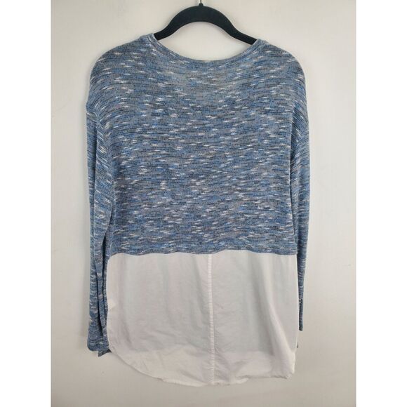 Two By Vince Camuto Blouse Small Womens Blue Long Sleeve Crew Neck Pullover Casu - Picture 6 of 6